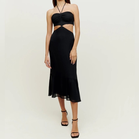 REFORMATION | RIYA DRESS IN BLACK - Picture 1 of 6